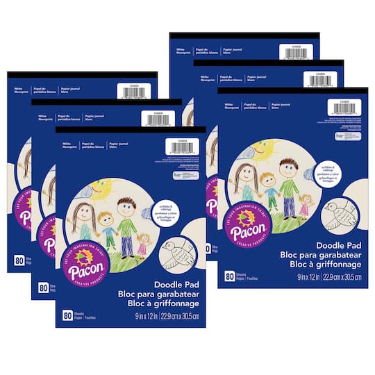 Art Street® White Doodle Pad, 9" x 12", 6ct.